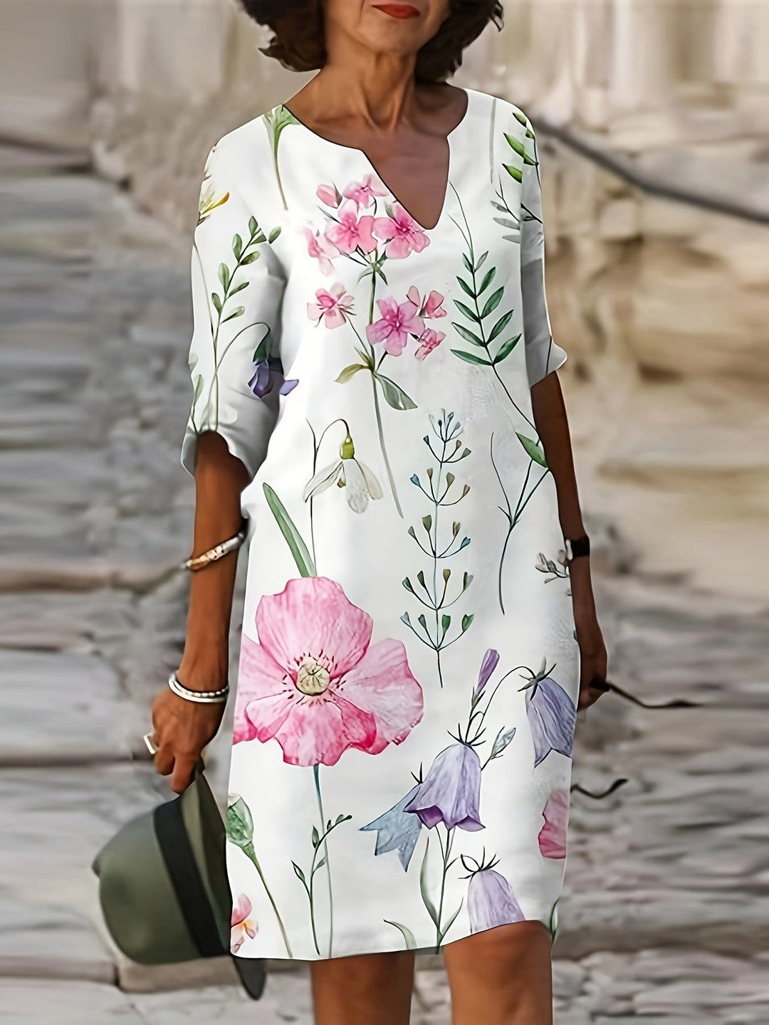 Grace – Robe Tunique Imprimée Florale Décontractée