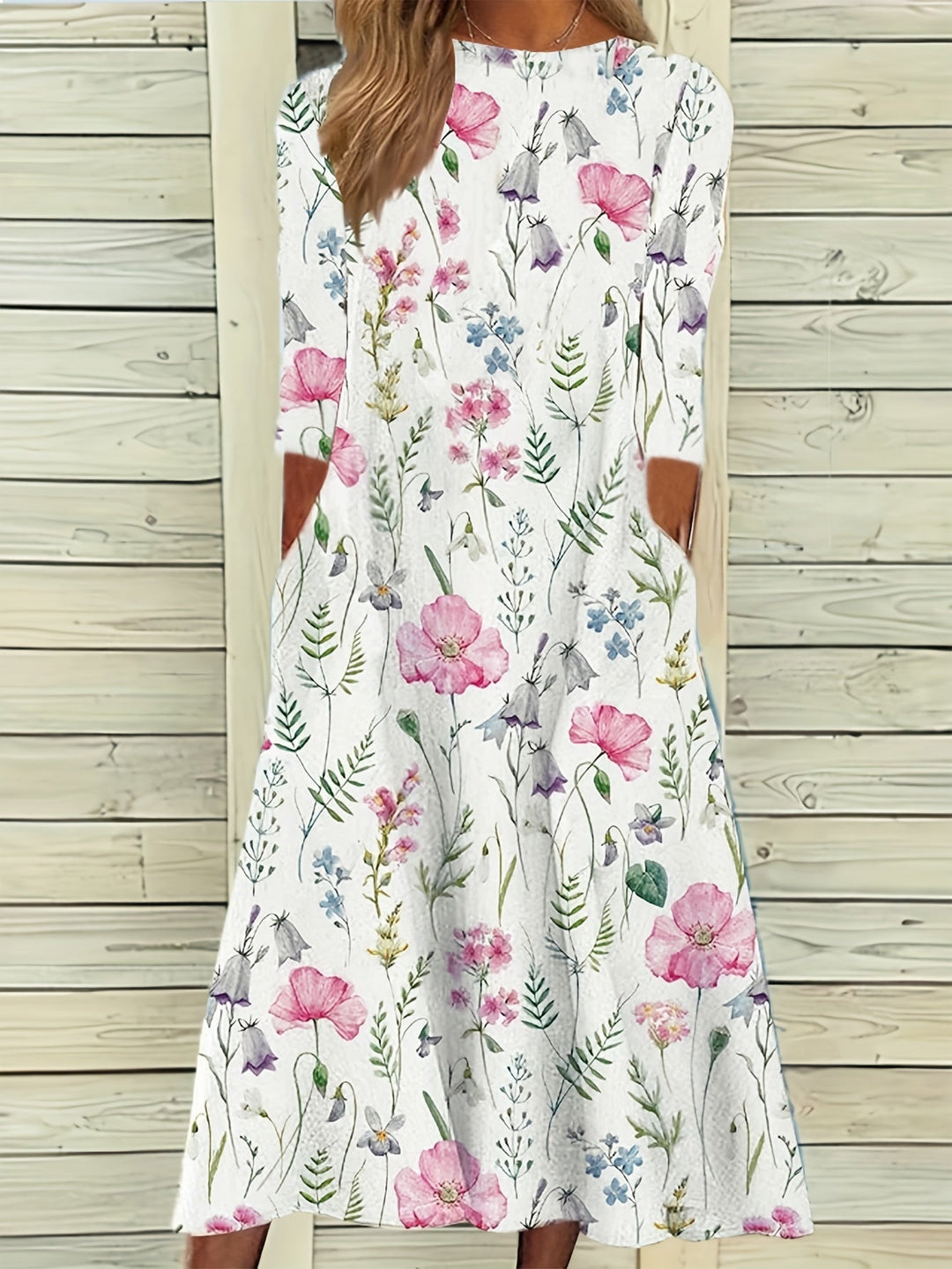 Ella – Robe Longue À Imprimé Floral Décontractée