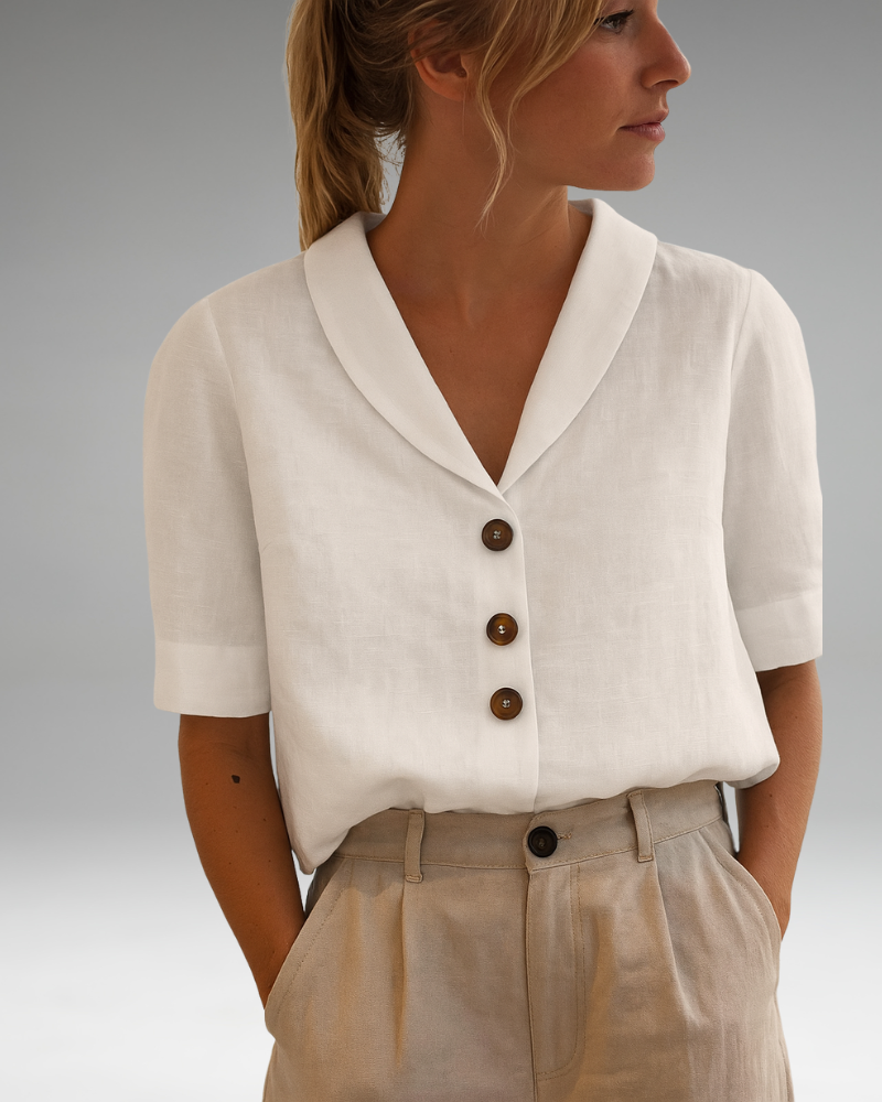 Beverly - Chemise décontractée en coton et lin pour femmes