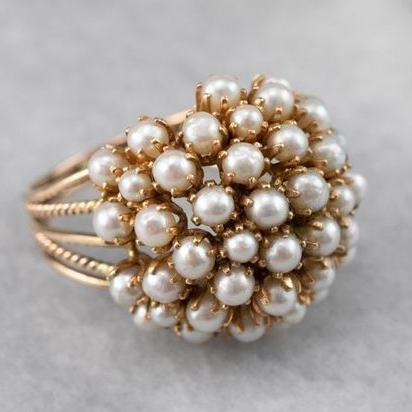 Bague en Perles Incrustées Premium