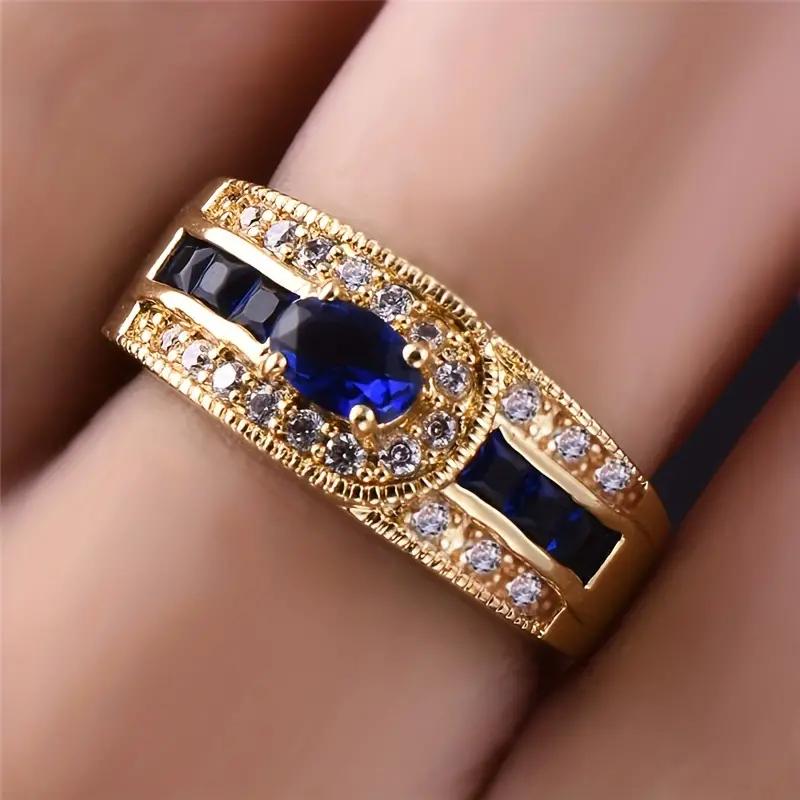 Bague vintage bleue brillante
