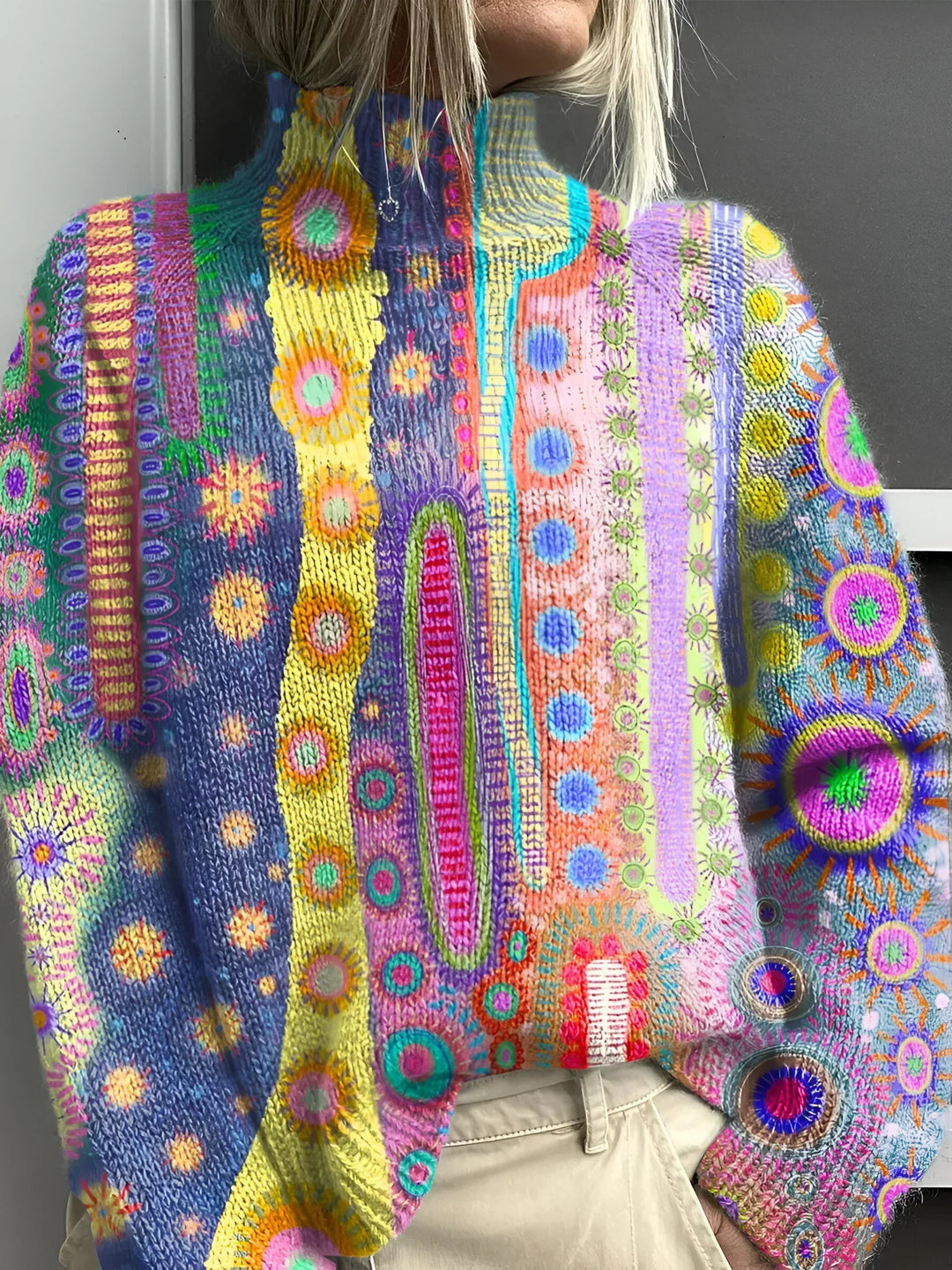 Daphne - Pull à col roulé coloré