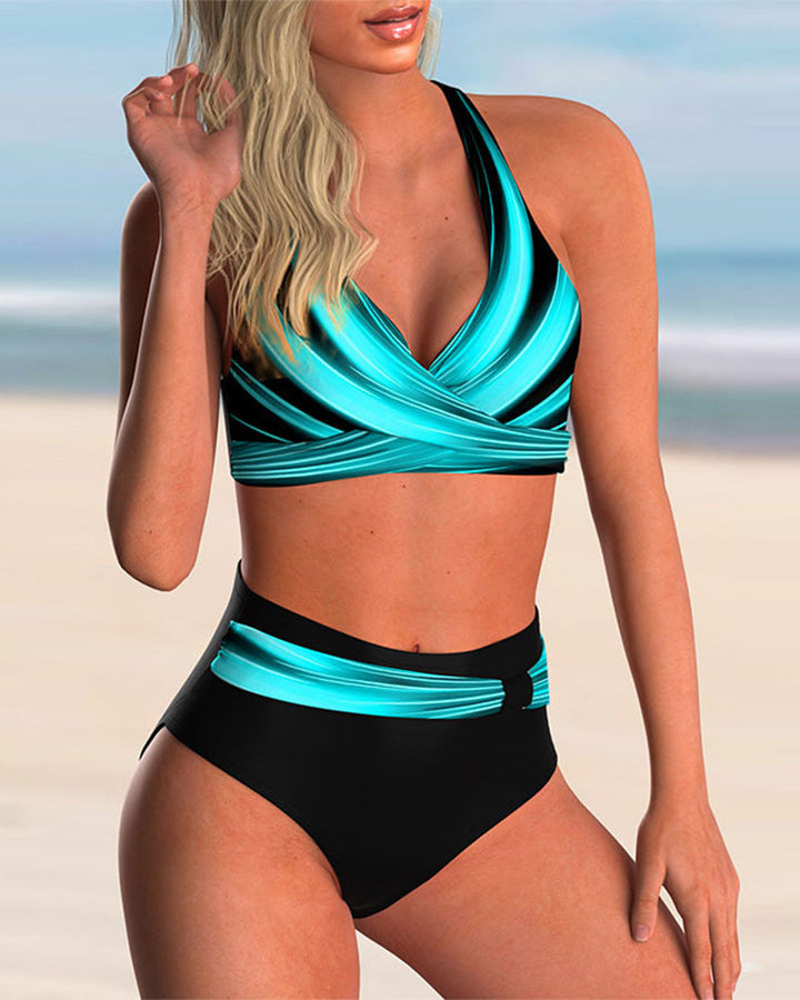 Liliana – Ensemble de Bikini Imprimé avec Col Croisé