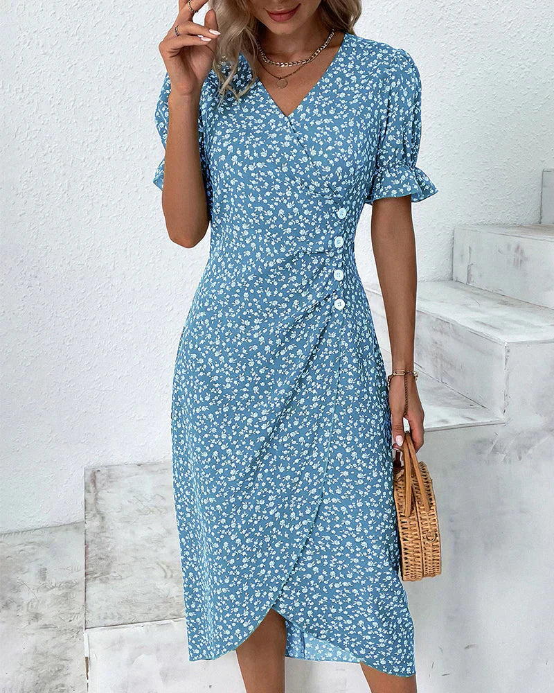MIA I ROBE MIDI À MANCHES COURTES