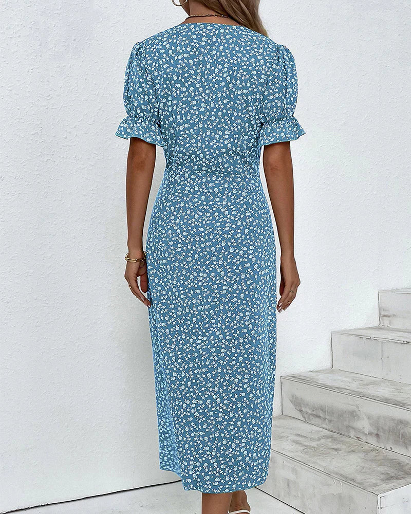MIA I ROBE MIDI À MANCHES COURTES