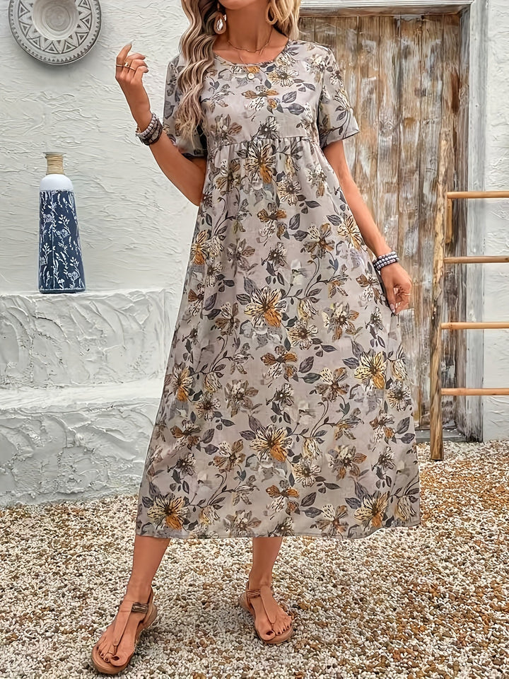 Lena – Robe Décontractée à Imprimé Floral
