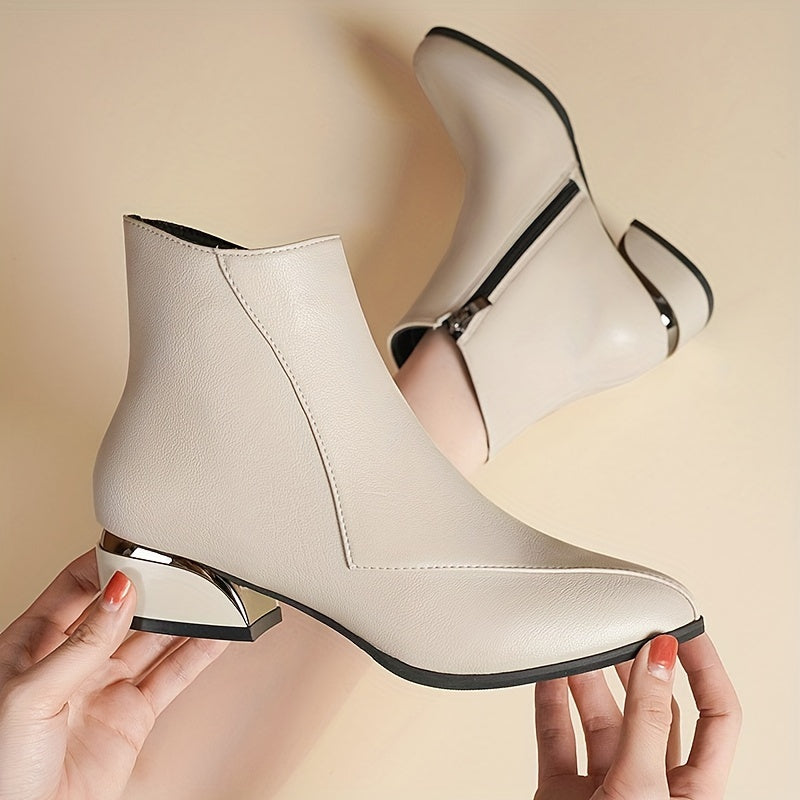 Ava | Bottines avec Talon et Fermeture Éclair