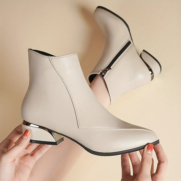 Ava | Bottines avec Talon et Fermeture Éclair