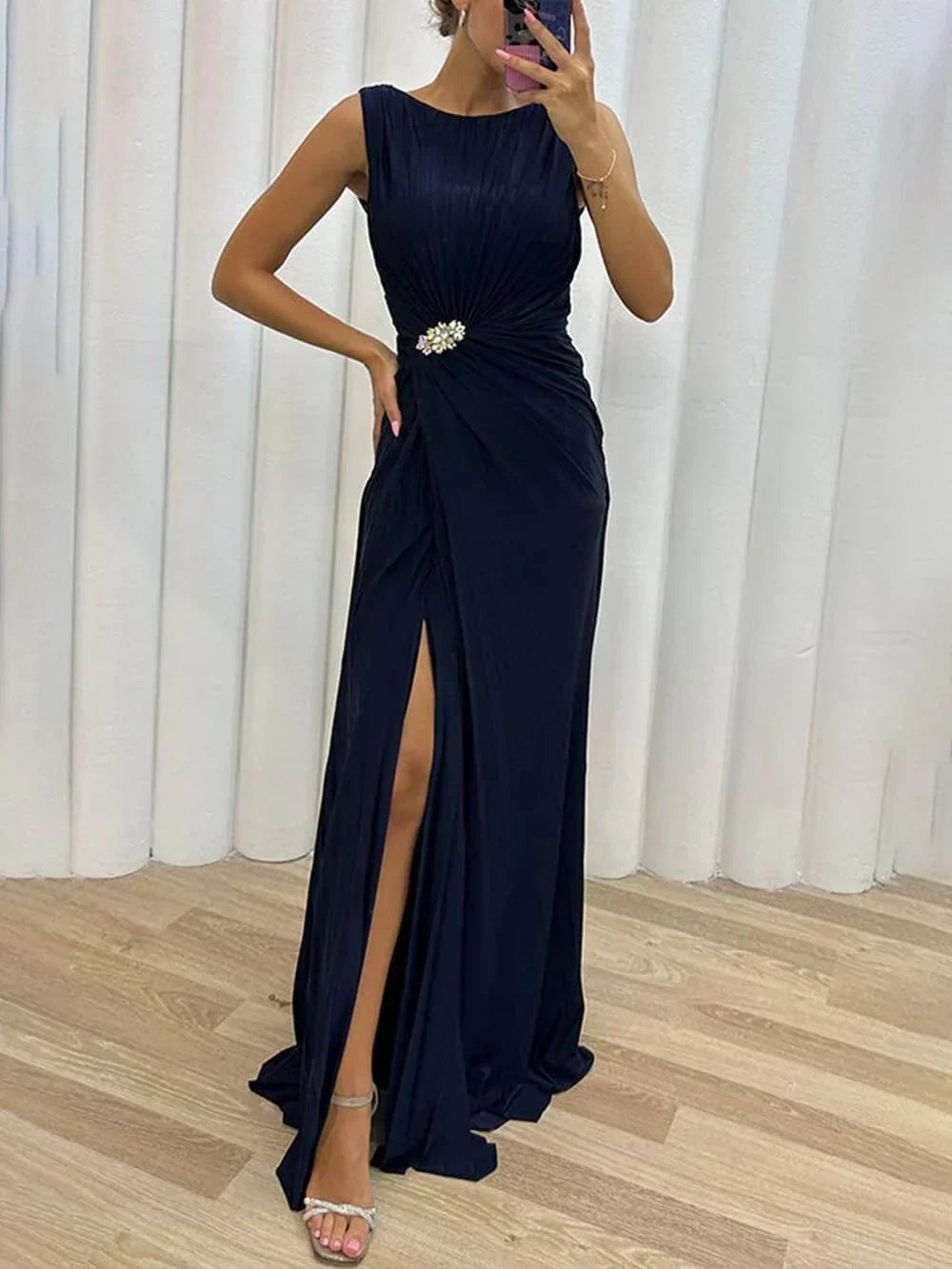 Davina - Robe de Soirée Maxi Plissée