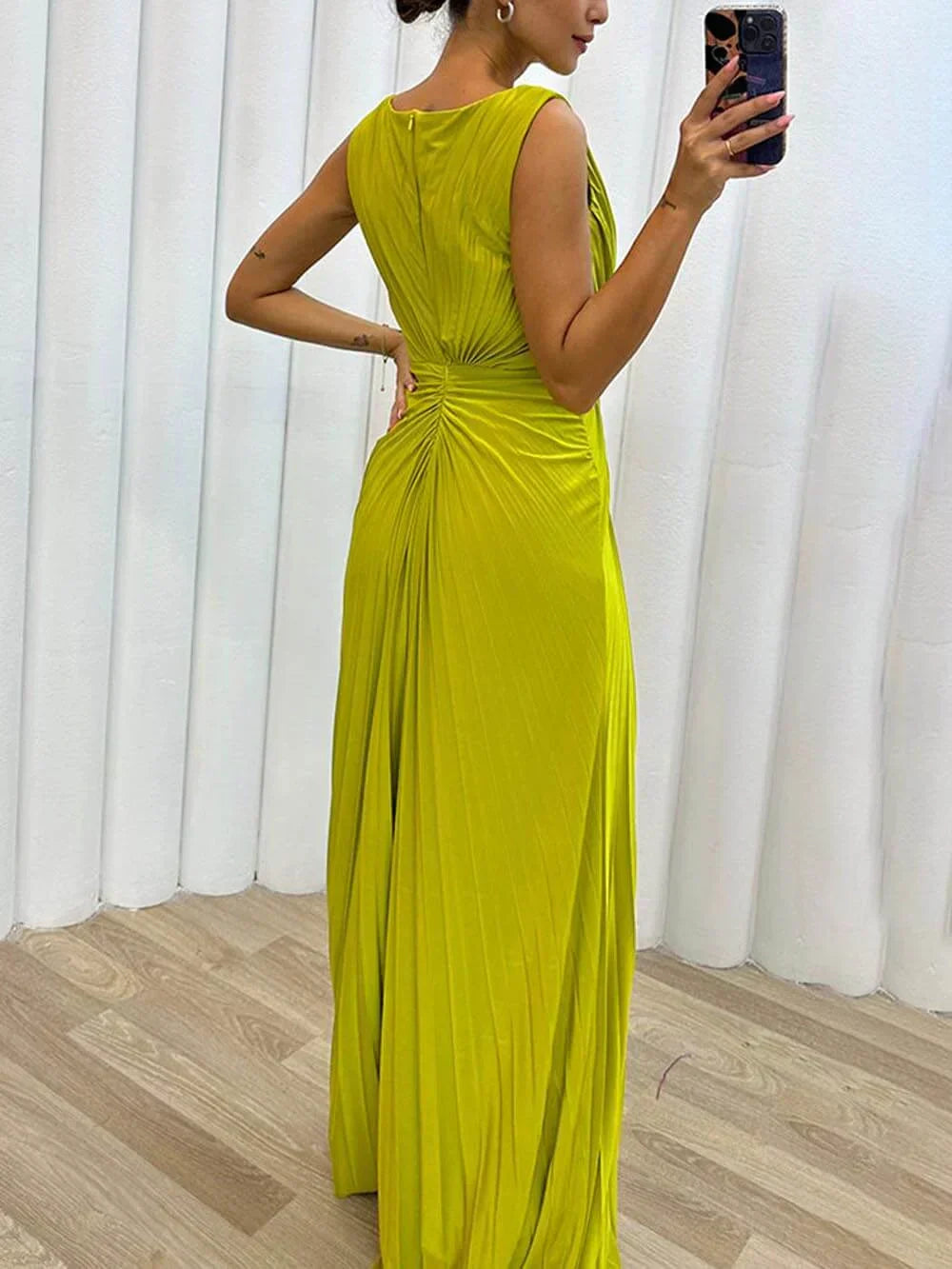 Davina - Robe de Soirée Maxi Plissée