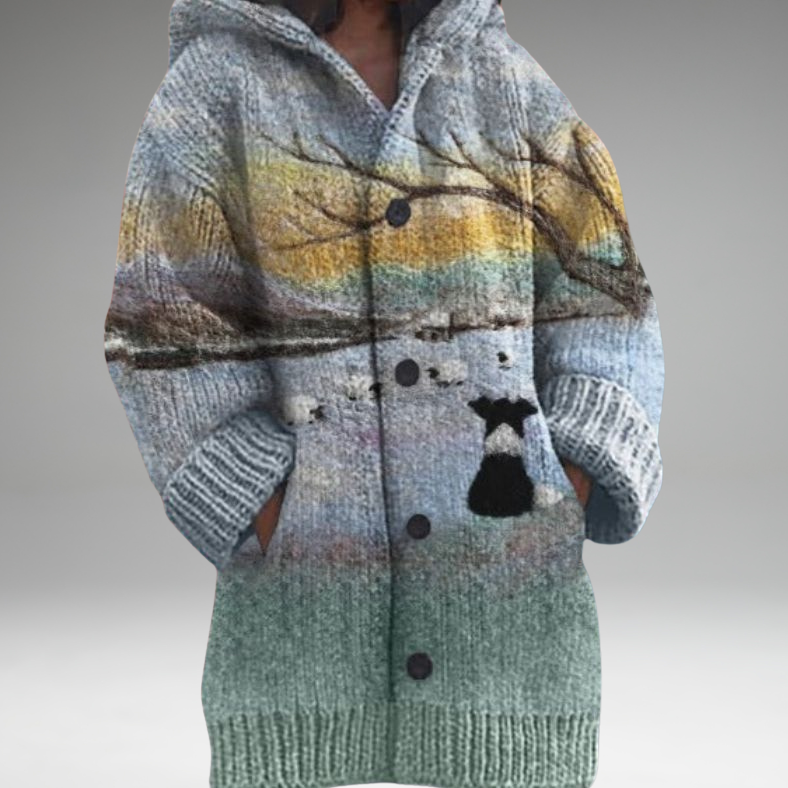 Annelie™ | Pull chaud pour femmes avec boutons et capuche.