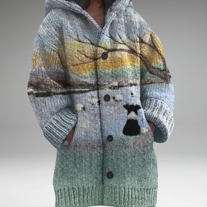 Annelie™ | Pull chaud pour femmes avec boutons et capuche.