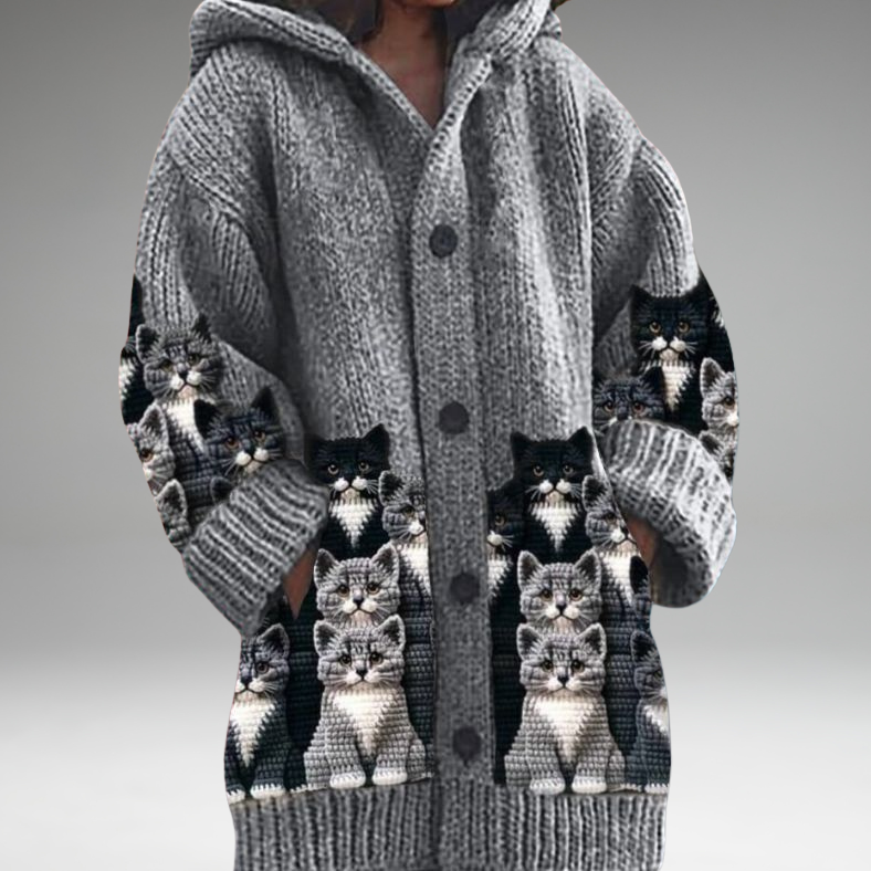 Annelie™ | Pull chaud pour femmes avec boutons et capuche.