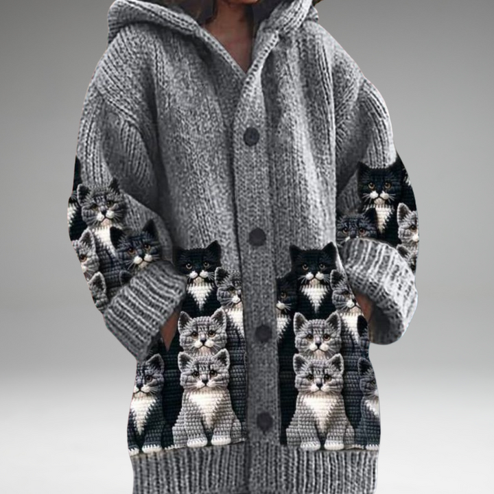 Annelie™ | Pull chaud pour femmes avec boutons et capuche.