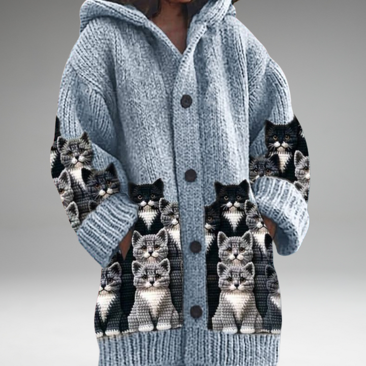 Annelie™ | Pull chaud pour femmes avec boutons et capuche.