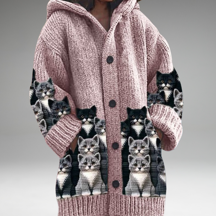 Annelie™ | Pull chaud pour femmes avec boutons et capuche.