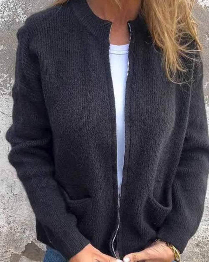Era - Cardigan Tricoté avec Fermeture Éclair