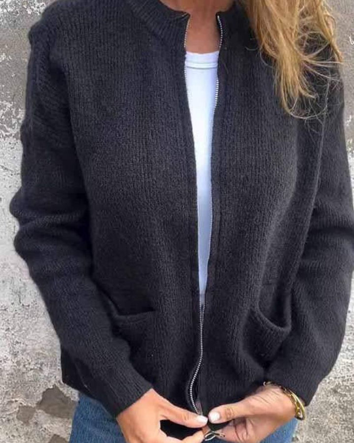 Era - Cardigan Tricoté avec Fermeture Éclair