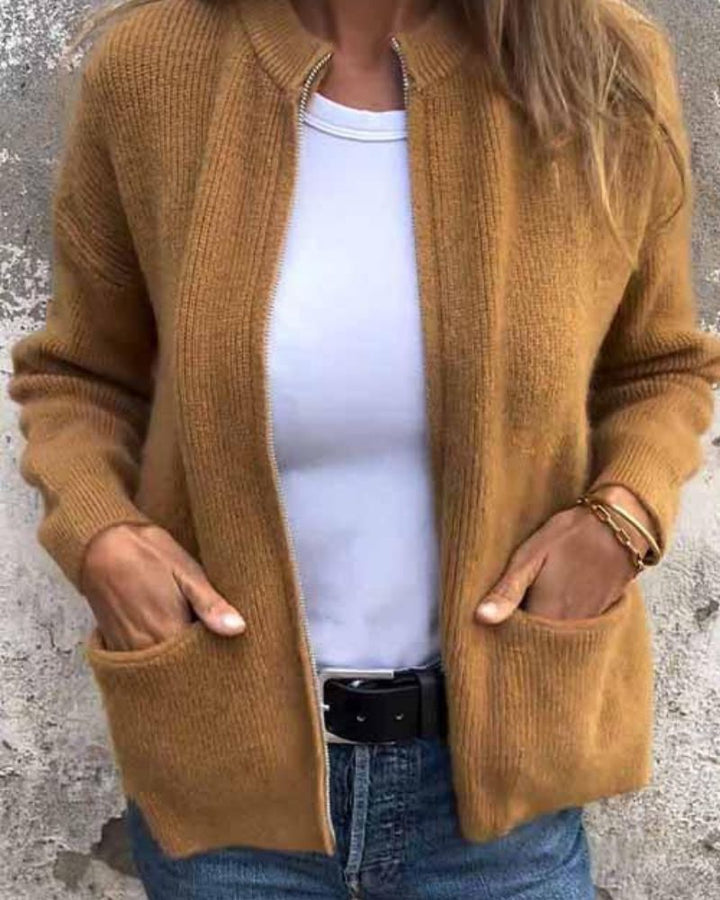 Era - Cardigan Tricoté avec Fermeture Éclair