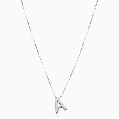 Collier initial en lettre d'amour | Or blanc
