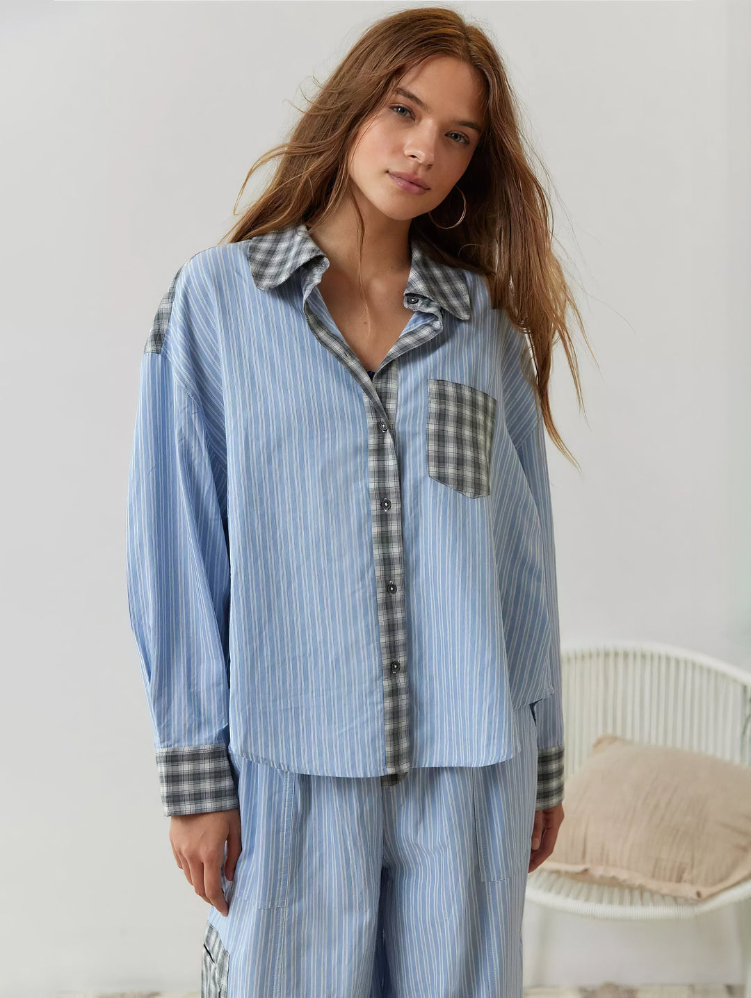 Ava Ensemble de Loungewear 2 Pièces pour Femmes – Pyjamas à Carreaux