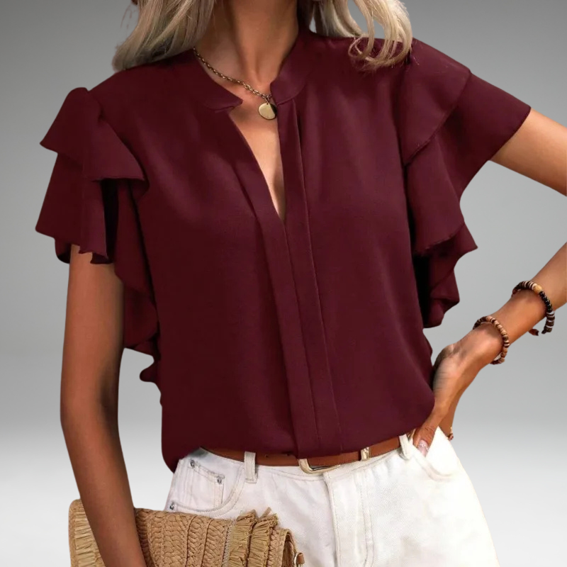 Amira | Blouse Chic avec des Manches Volantes Élégantes