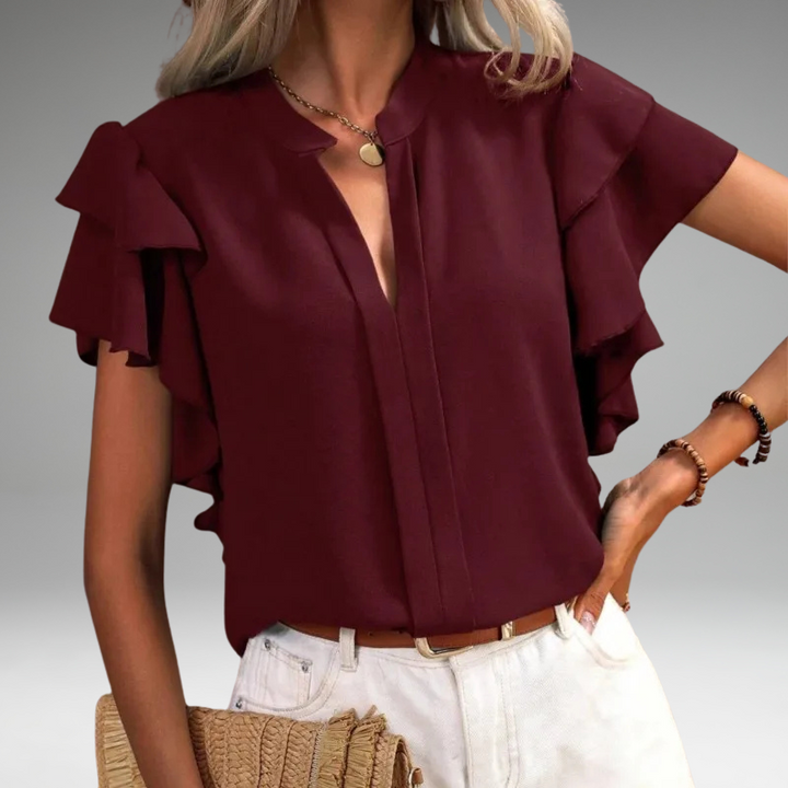 Amira | Blouse Chic avec des Manches Volantes Élégantes