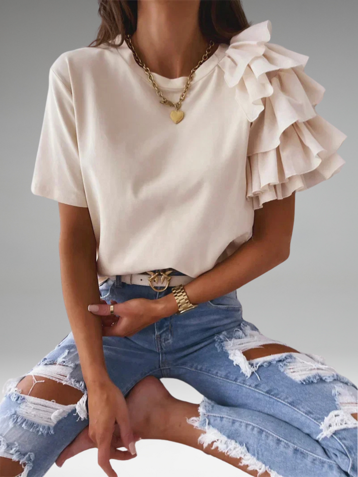 Anna | Haut Chic avec Manches Volantes Audacieuses