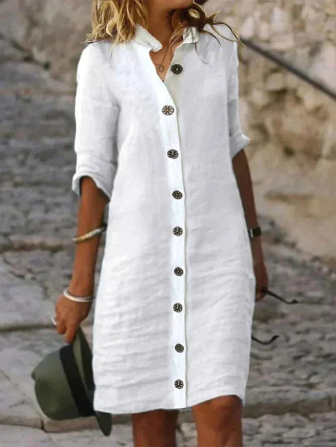 Robe en Lin Ava à Boutons