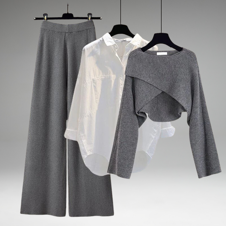Maegan | Ensemble trois pièces confortable et doux avec des manches longues