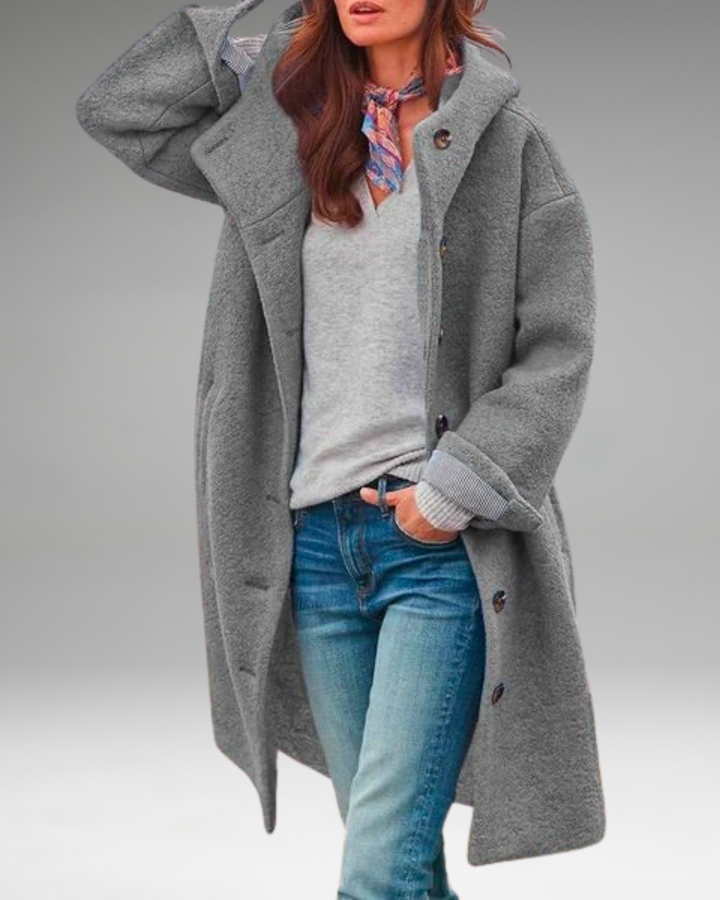 Audrey | Manteau Boutonné Confortable pour l'Extérieur