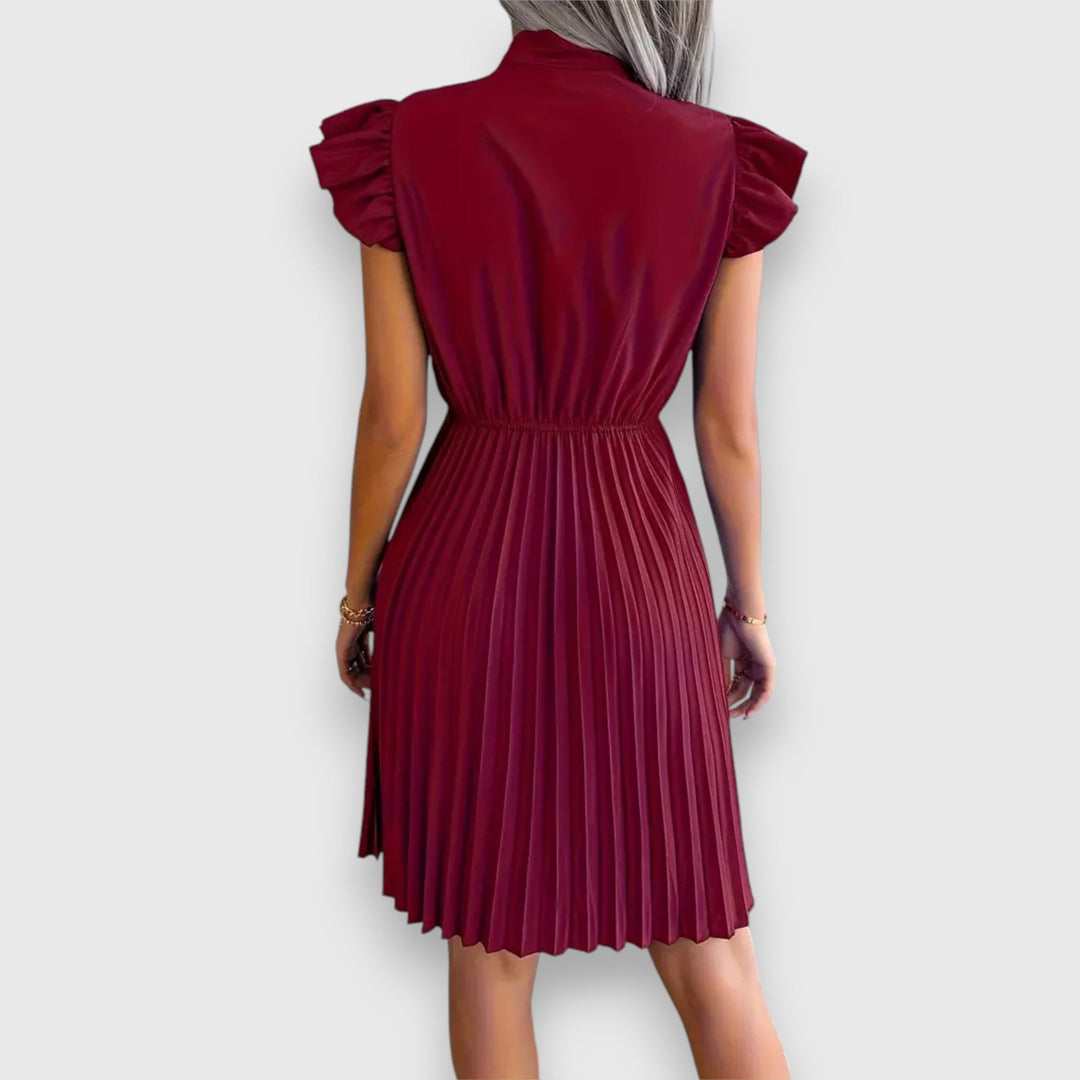 Florence – Robe à Manches Courtes avec Nœud