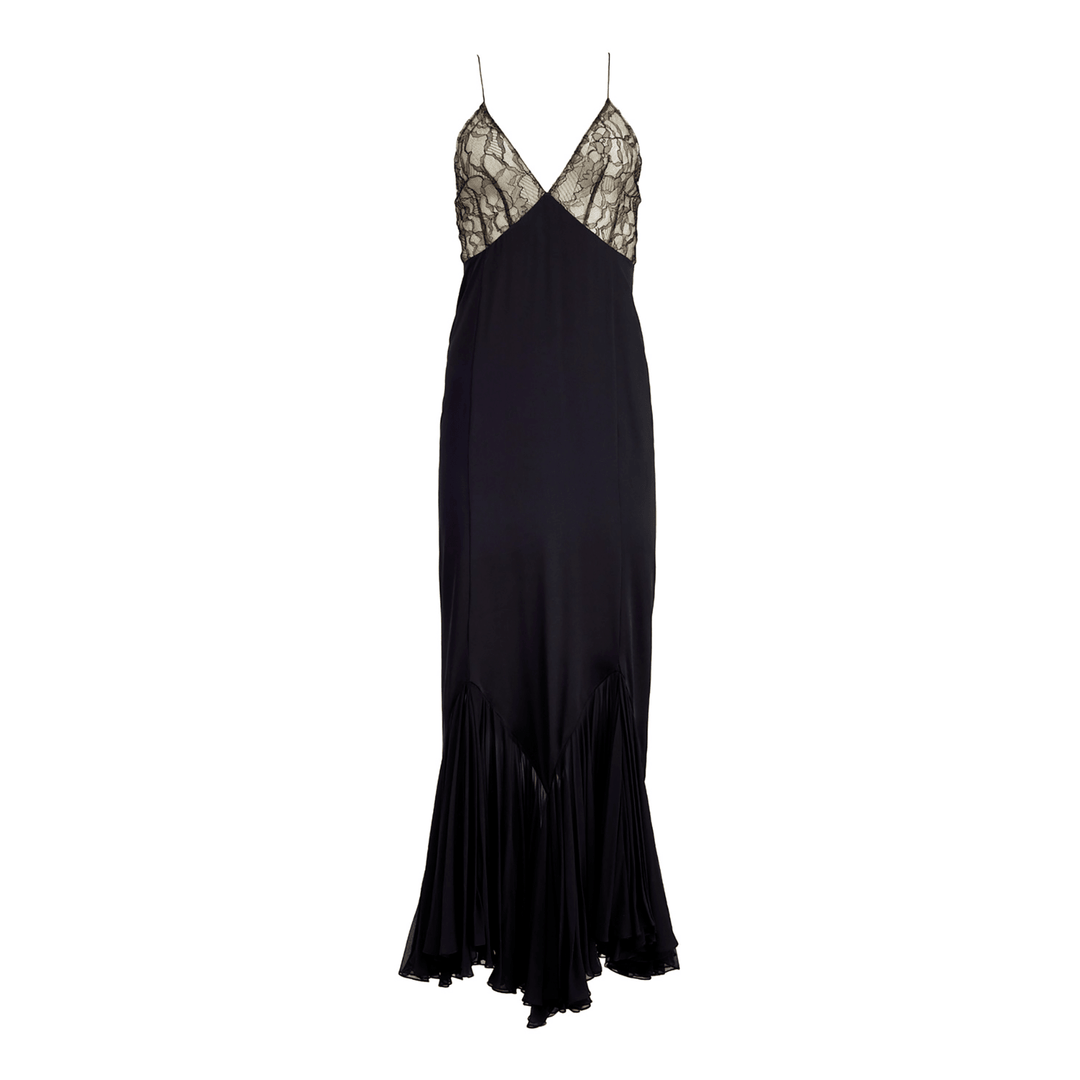 Anissa - Robe Maxi en Tulle avec Dentelle Découpée