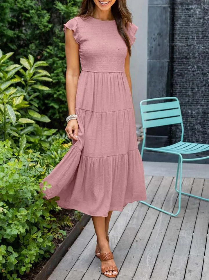ROBE MIDI VOLANTÉE AUDREY I
