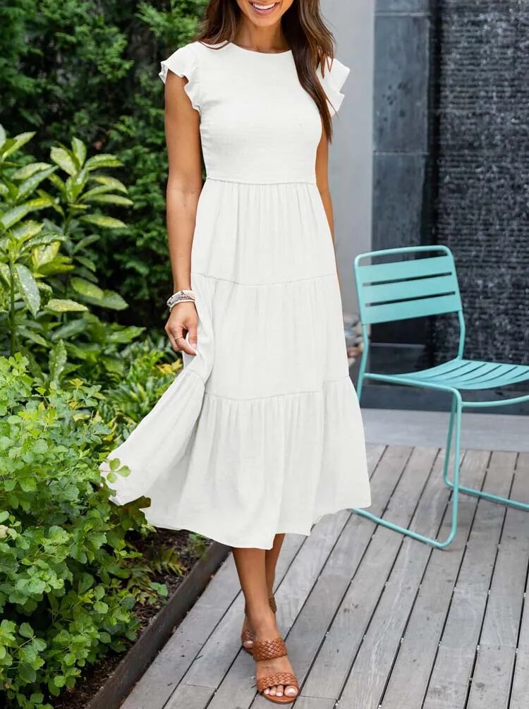 ROBE MIDI VOLANTÉE AUDREY I