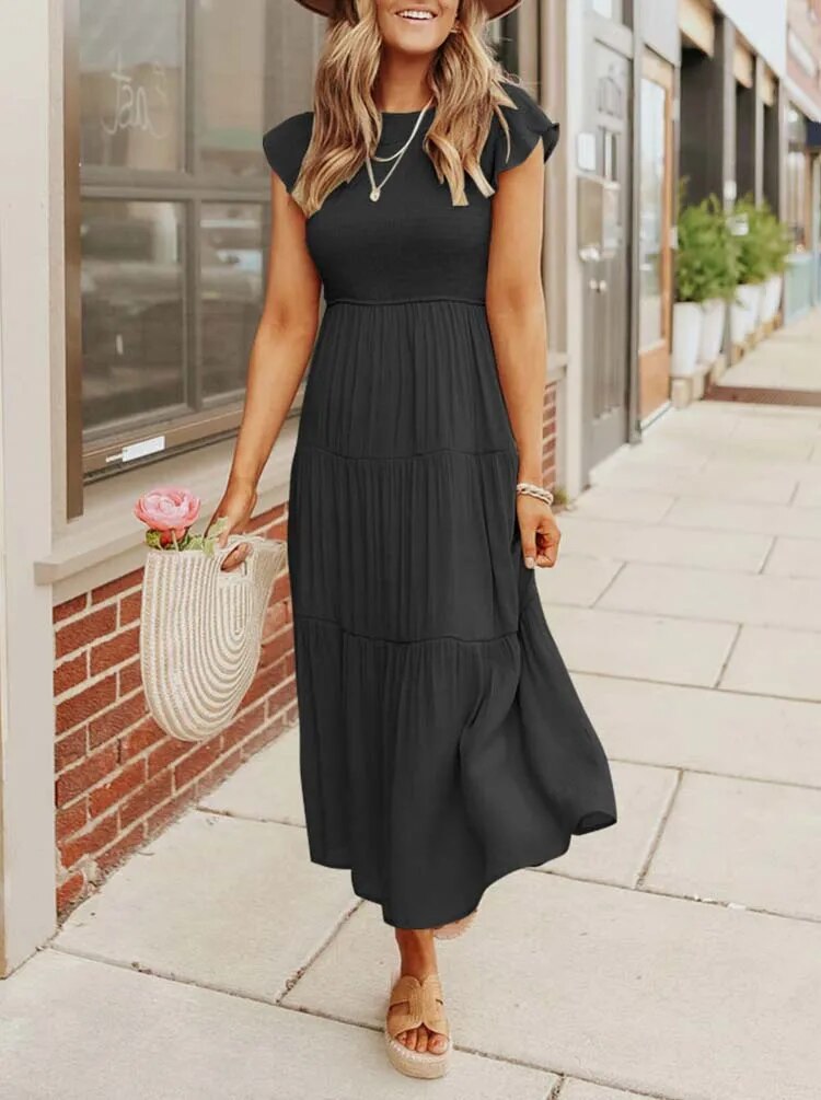 ROBE MIDI VOLANTÉE AUDREY I