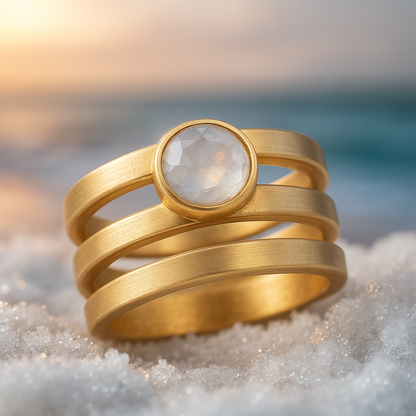 Lustre - Bague en Pierre de Lune Vintage