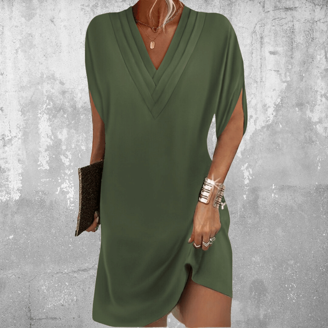ROBE ÉLÉGANTE CHARLOTTE À ENCOLURE EN V