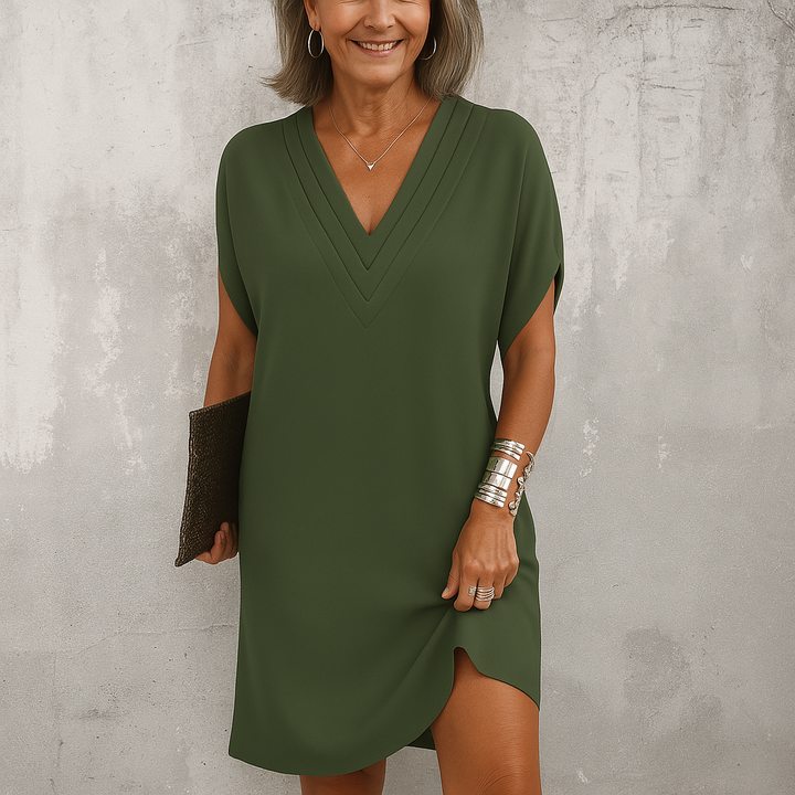 ROBE ÉLÉGANTE CHARLOTTE À ENCOLURE EN V