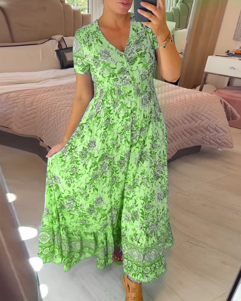 Alisa™ - Robe à col en V avec motif floral