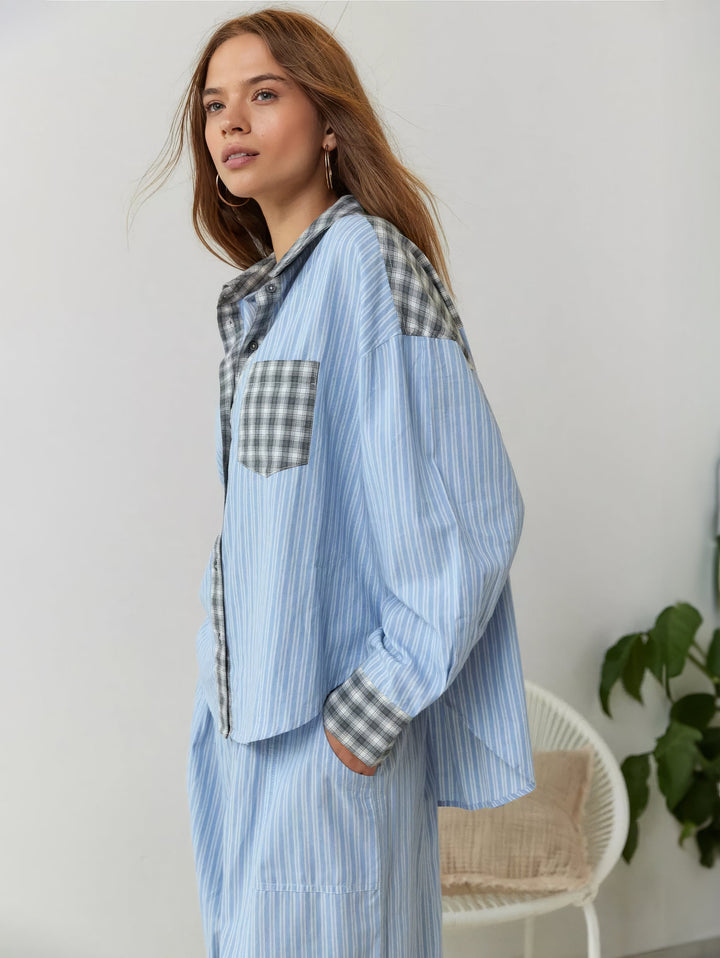 Ava Ensemble de Loungewear 2 Pièces pour Femmes – Pyjamas à Carreaux