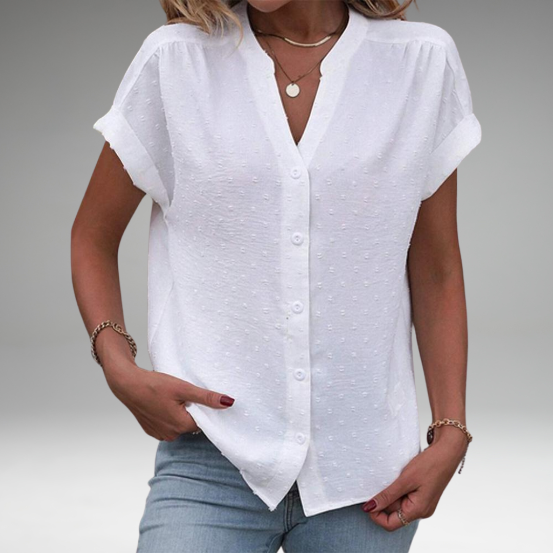 Camille™ | Chemisier en Coton Classique à Boutons