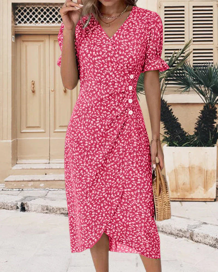 MIA I ROBE MIDI À MANCHES COURTES