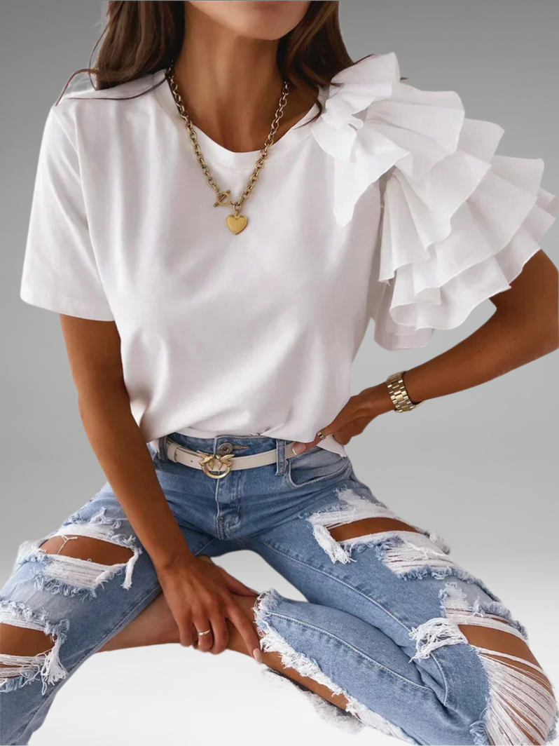 Anna | Haut Chic avec Manches Volantes Audacieuses