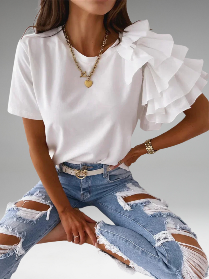 Anna | Haut Chic avec Manches Volantes Audacieuses