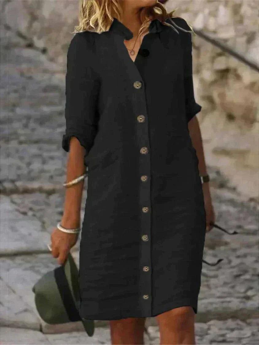 Robe en Lin Ava à Boutons