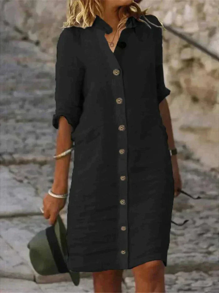 Robe en Lin Ava à Boutons