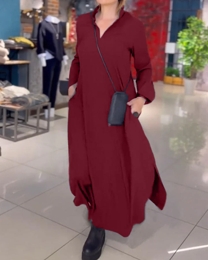 Mila | Robe longue avec fente latérale