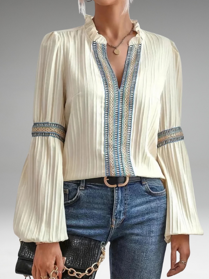 Belle | Blouse V-Cou Éblouissante