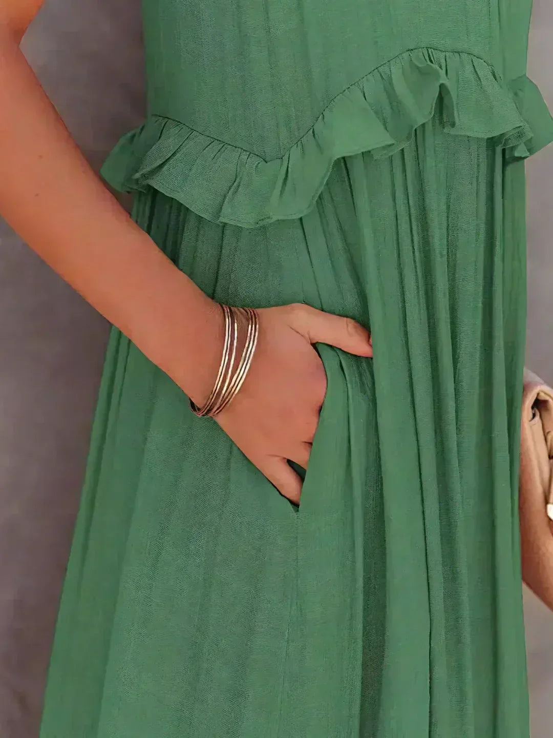 Emilia - Robe Maxi à Volants avec Col Halter